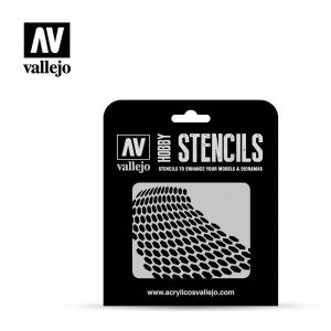 Vallejo   Stencils AV Vallejo Stencils - Distorted Honeycomb - VALST-SF003 - 8429551986588