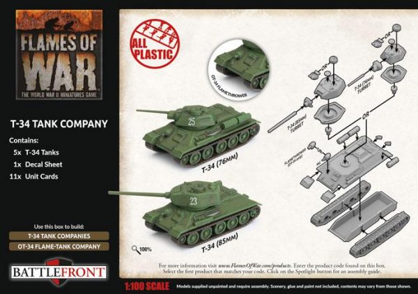 Battlefront Flames of War  Soviet Union Soviet T-34 Tank Company - SBX66 - 9420020251380