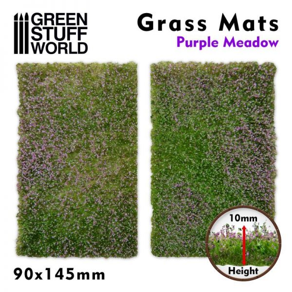 Green Stuff World   Grass Mats Grass Mat Cutouts - Purple Meadow - 8436574508413ES - 8436574508413