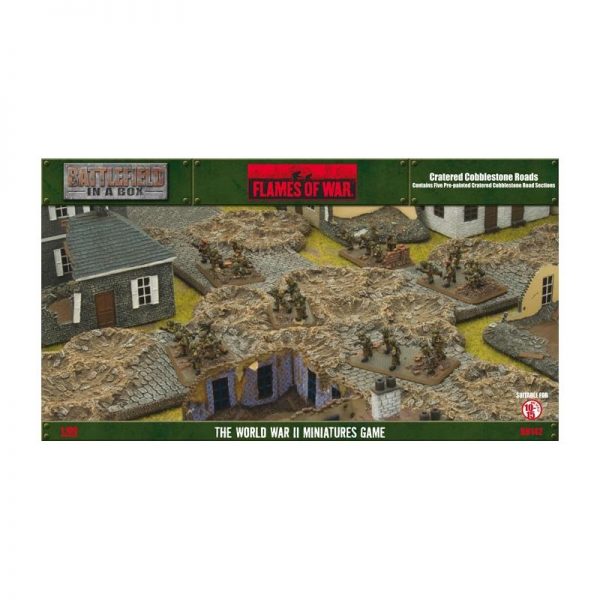 Gale Force Nine   Battlefield in a Box Flames of War: Cratered Cobblestone Roads - BB142 -