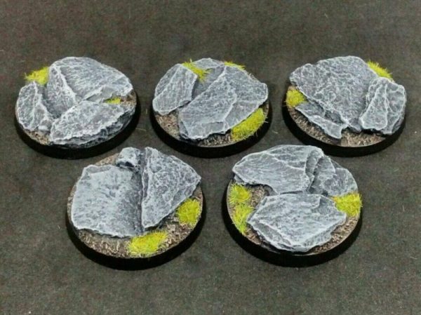 Baker Bases   Rocky Outcrop Rocky: 40mm Round Bases (5) - CB-RK-01-40M - CB-RK-01-40M