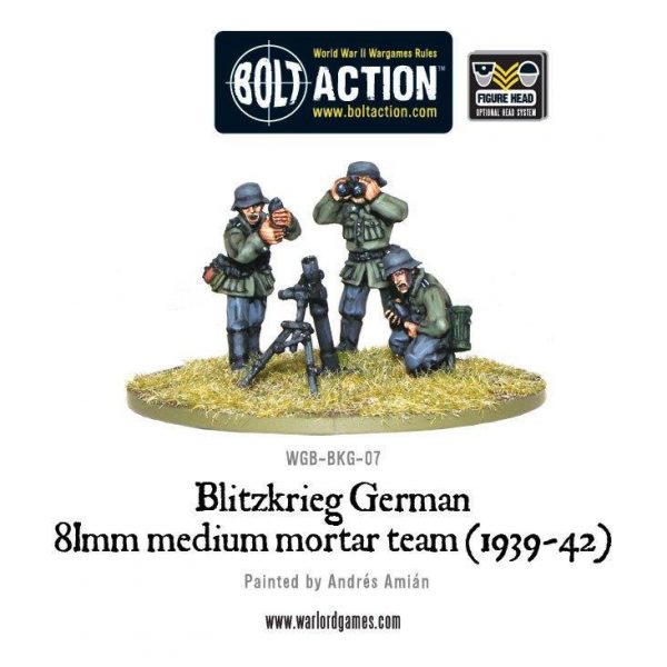 Warlord Games Bolt Action  Germany (BA) Blitzkreig German 81mm Medium Mortar Team - WGB-BKG-07 -