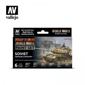 Vallejo   Model Colour AV Vallejo Model Color Set - WWII Soviet Armour&Infantry - VAL70202 - 8429551702027