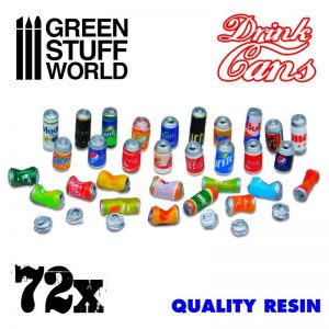 Green Stuff World   Green Stuff World Conversion Parts 72x Resin Drink Cans - 8436574507560ES - 8436574507560