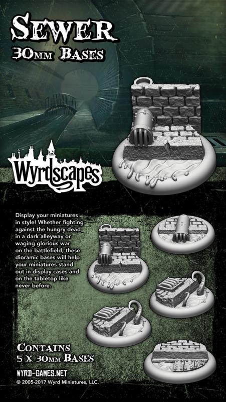 Wyrd   Sewer Bases Wyrdscapes Sewer 30mm Bases - 5 Pack - WYRWS004 - 813856018545