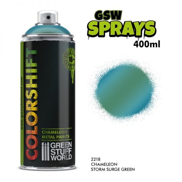 Green Stuff World   Spray Paint SPRAY Chameleon STORM SURGE GREEN 400ml - 8436574505771ES - 8436574505771
