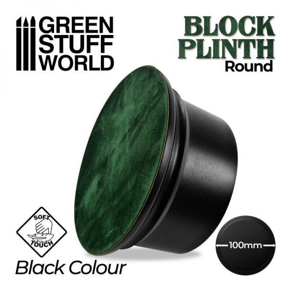 Green Stuff World   Display Plinths Round Block Plinth 10cm - Black - 8435646500638ES - 8435646500638