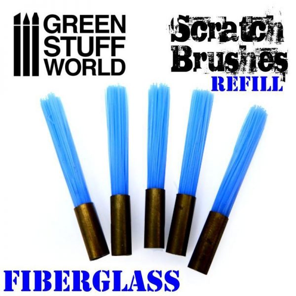 Green Stuff World   Rolling Pins Scratch Brush Set Refill – Fibre Glass - 8436574500127ES - 8436574500127