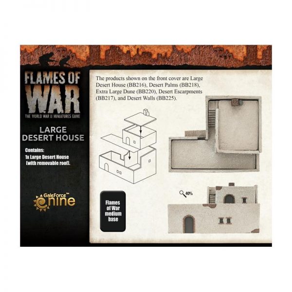 Gale Force Nine   Battlefield in a Box Flames of War: Large Desert House - BB216 - 9420020234895