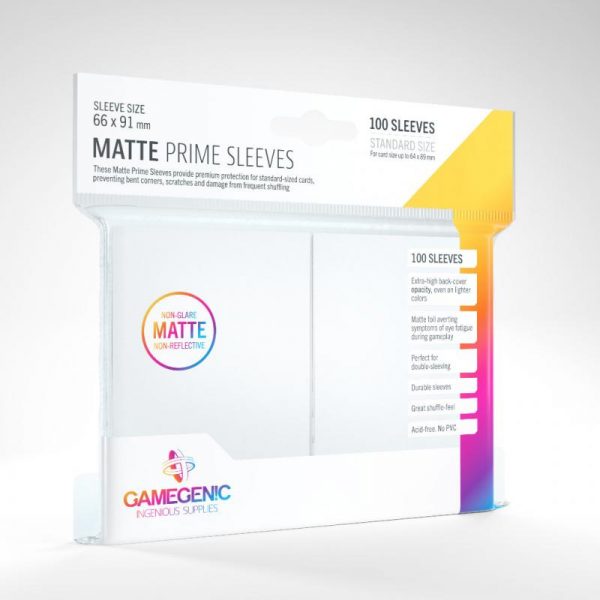 Gamegenic   SALE! Gamegenic Matte Prime Sleeves White (100 pack) - GGS11029ML - 4251715402412