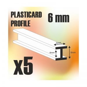 Green Stuff World   Plasticard ABS Plasticard - Profile H-Beam Columns 6mm - 8436554367184ES - 8436554367184