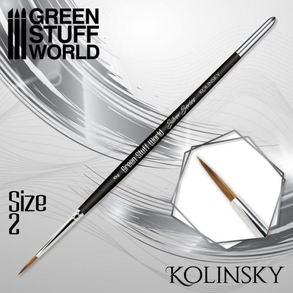 Green Stuff World   Kolinsky Sable Brushes SILVER SERIES Kolinsky Brush - Size 2 - 8436574507140ES - 8436574507140