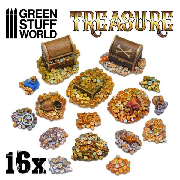 Green Stuff World   Green Stuff World Terrain 16x Resin Treasure Pieces - 8436574506648ES - 8436574506648