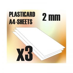 Green Stuff World   Plasticard ABS Plasticard A4 - 2 mm COMBOx3 sheets - 8436554366071ES - 8436554366071