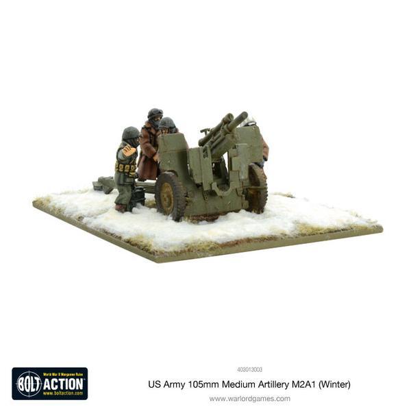 Warlord Games Bolt Action  United States of America (BA) US Army 105mm Medium Artillery M2A1 (Winter) - 403013003 - 5060393705796