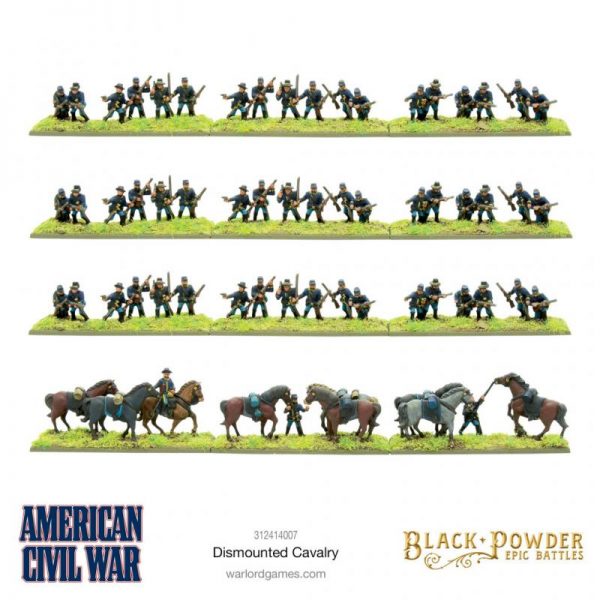 Warlord Games Black Powder Epic Battles  Black Powder Epic Battles Epic Battles: American Civil War Dismounted Cavalry - 312414007 - 5060572509658