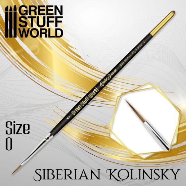 Green Stuff World   Kolinsky Sable Brushes GOLD SERIES Siberian Kolinsky Brush - Size 0 - 8436574507164ES - 8436574507164