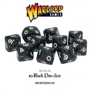 Warlord Games   D10 10 Black D10 - WG-D10-34 - 5060200849682
