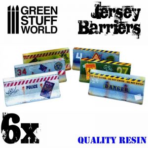Green Stuff World   Green Stuff World Terrain 6x Jersey Barriers - 8436574504026ES - 8436574504026
