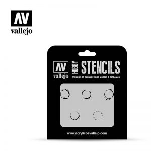 Vallejo   Stencils AV Vallejo Stencils - 1:35 Drum Oil Marks - VALST-AFV002 - 8429551986380