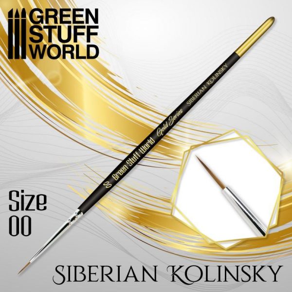 Green Stuff World   Kolinsky Sable Brushes GOLD SERIES Siberian Kolinsky Brush - Size 00 - 8436574507157ES - 8436574507157