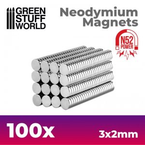 Green Stuff World   Magnets Neodymium Magnets 3x2mm - 100 units (N52) - 8436554367634ES - 8436554367634