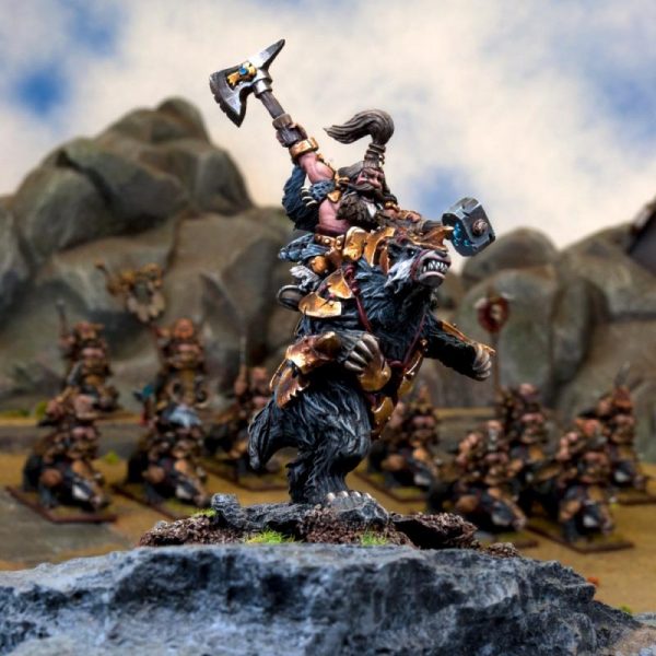 Mantic Kings of War  Dwarf Armies Dwarf Berserker Lord on Brock - MGKWD80-1 - 5060208866308