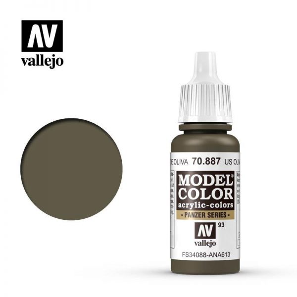 Vallejo   Model Colour Model Color: US Olive Drab - VAL887 - 8429551708876