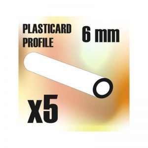 Green Stuff World   Plasticard ABS Plasticard - Profile TUBE 6mm - 8436554366743ES - 8436554366743