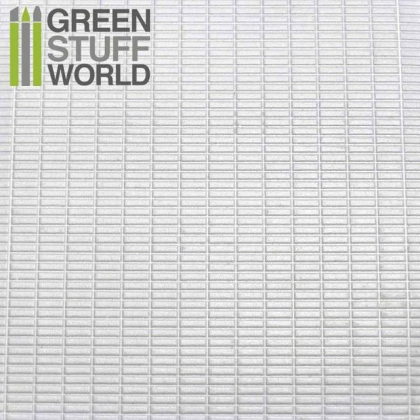Green Stuff World   Plasticard ABS Plasticard - SMALL RECTANGLES Textured Sheet - A4 - 8436554361113ES - 8436554361113