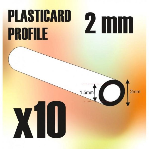 Green Stuff World   Plasticard ABS Plasticard - Profile TUBE 2 mm - 8436554367337ES - 8436554367337