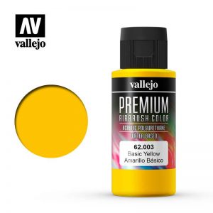 Vallejo   Premium Airbrush Colour Premium Color 60ml: Basic Yellow - VAL62003 -