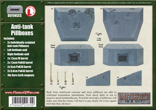Gale Force Nine   Battlefield in a Box Flames of War: Anti-Tank Bunkers - BB121 - 9420020216709