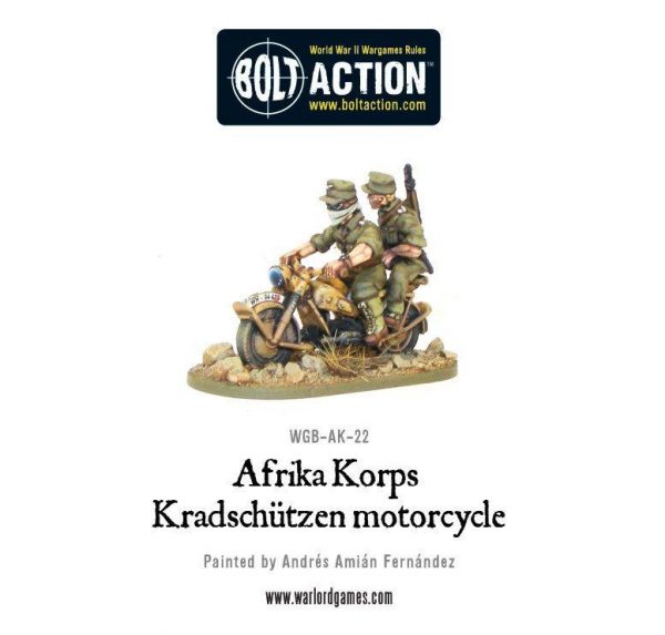 Warlord Games Bolt Action  Germany (BA) Afrika Korps Kradschutzen Motorcycle - WGB-AK-22 - 5060200848746