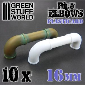 Green Stuff World   Plasticard Plasticard Pipe ELBOWS 16mm - 8436554368211ES - 8436554368211