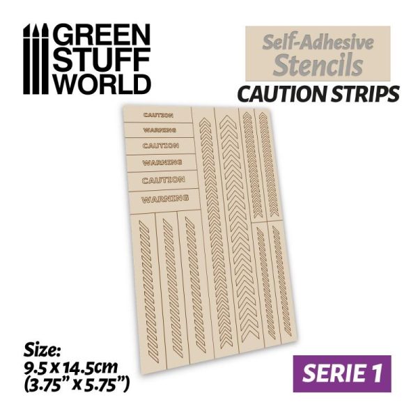 Green Stuff World   Stencils Self-adhesive stencils - Caution Strips - 8435646504353ES -