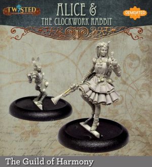 Demented Games Twisted: A Steampunk Skirmish Game  Guild of Harmony Alice and the Clockwork Rabbit (Metal) - RGM003 -