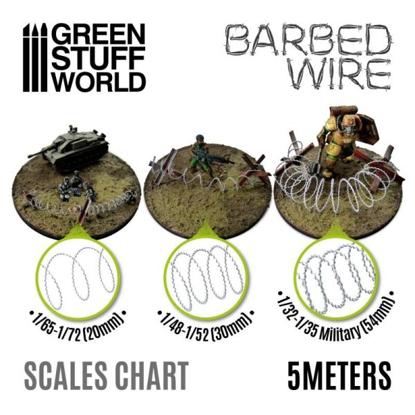Green Stuff World   Barbed Wire Simulated BARBED WIRE - 1/48-1/52 (30mm) - 8435646505312ES - 8435646505312