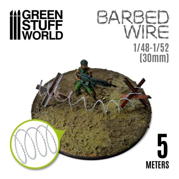 Green Stuff World   Barbed Wire Simulated BARBED WIRE - 1/48-1/52 (30mm) - 8435646505312ES - 8435646505312