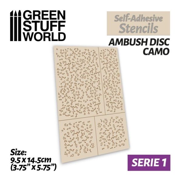 Green Stuff World   Stencils Self-adhesive stencils - Ambush Disc Camo - 8435646502397ES - 8435646502397