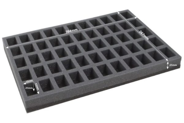 Safe and Sound   Safe and Sound Cases Combi box with 68mm deep raster foam tray and for 110 small minis on 25mm bases - SAFE-C-R682X55M - 5907459694789