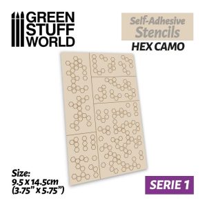 Green Stuff World   Stencils Self-adhesive stencils - Hex Camo - 8435646502373ES - 8435646502373
