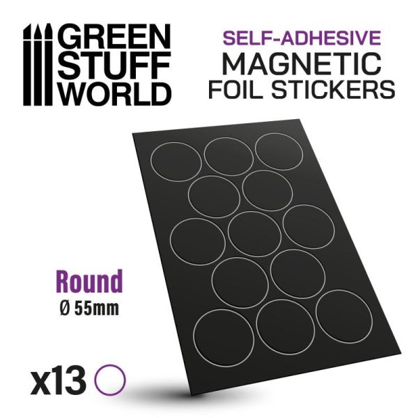 Green Stuff World   Magnets Round Magnetic Sheet SELF-ADHESIVE - 55mm - 8435646503660ES - 8435646503660