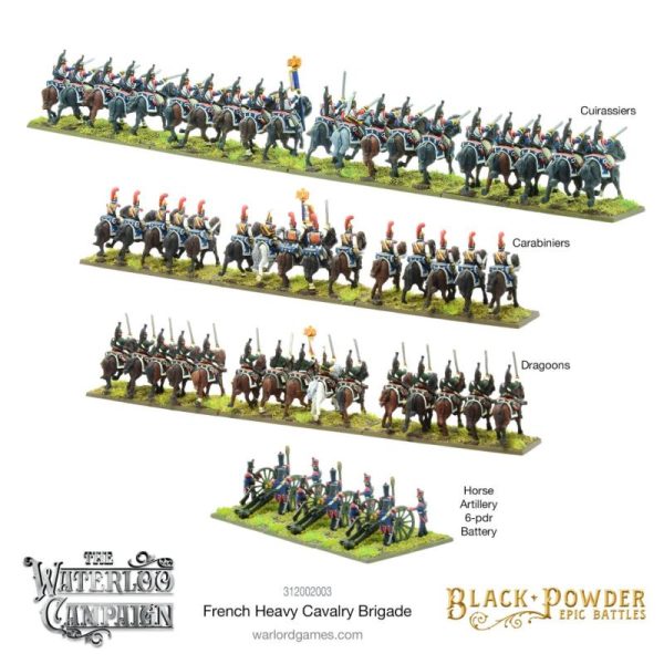 Warlord Games Black Powder Epic Battles  Black Powder Epic Battles Black Powder Epic Battles: Waterloo - French Heavy Cavalry Brigade - 312002003 - 5060572509931