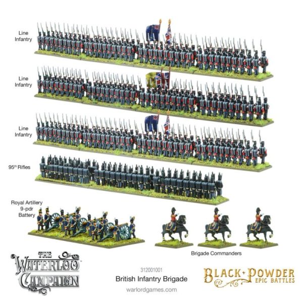 Warlord Games Black Powder Epic Battles  Black Powder Epic Battles Black Powder Epic Battles: Waterloo - British Infantry Brigade - 312001001 - 5060572509887