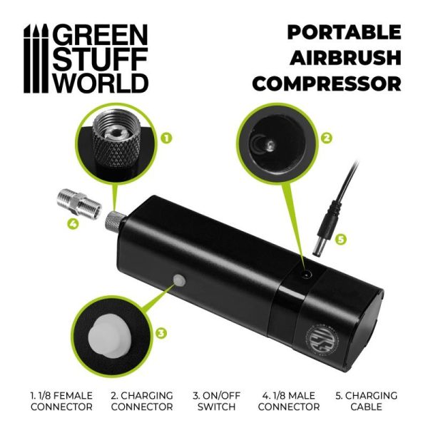 Green Stuff World   Airbrushes & Accessories Portable Airbrush Compressor - 8435646501598ES - 8435646501598