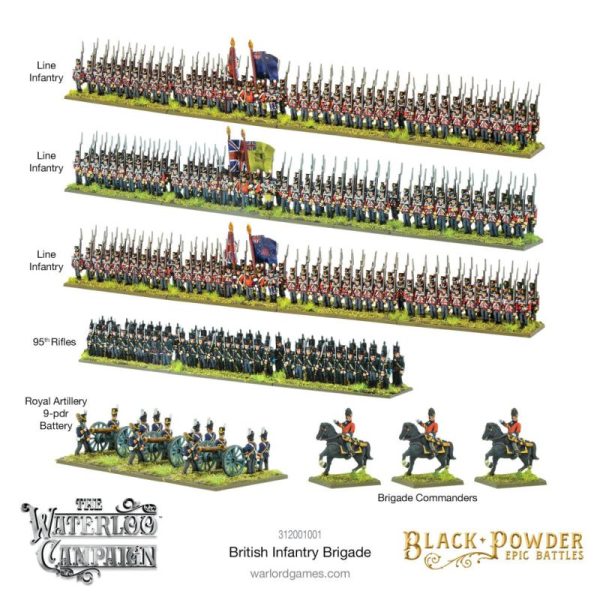 Warlord Games Black Powder Epic Battles  Black Powder Epic Battles Black Powder Epic Battles: Waterloo - British Infantry Brigade - 312001001 - 5060572509887