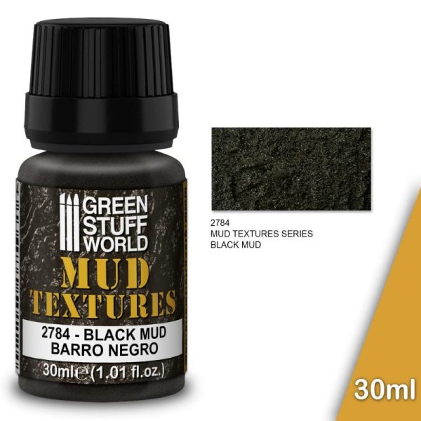 Green Stuff World   Texture Pastes Mud Textures - BLACK MUD 30ml - 8435646501444ES - 8435646501444