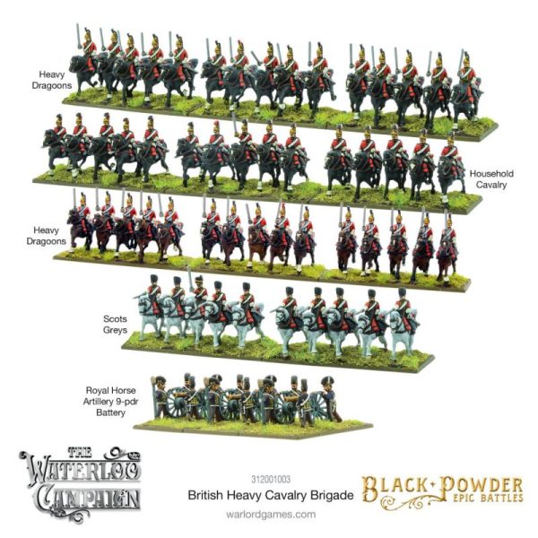 Warlord Games Black Powder Epic Battles  Black Powder Epic Battles Black Powder Epic Battles: Waterloo - British Heavy Cavalry Brigade - 312001003 - 5060572509900