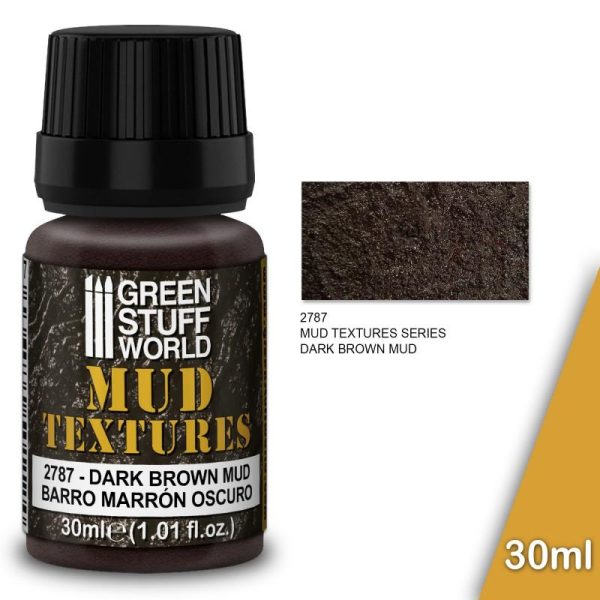 Green Stuff World   Texture Pastes Mud Textures - DARK BROWN MUD 30ml - 8435646501475ES - 8435646501475